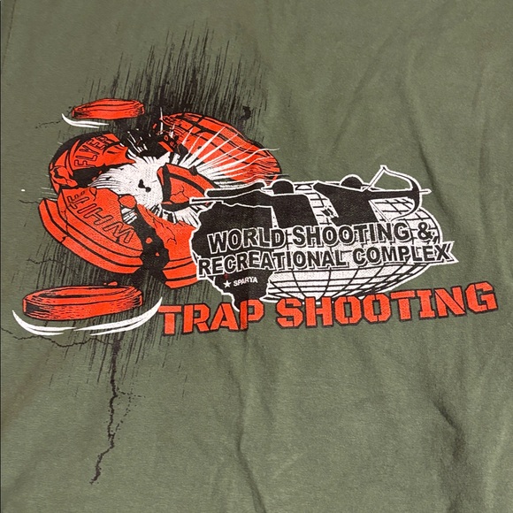 World shooting recreational complex trap shooting Green Graphic T-Shirt small - Picture 2 of 5